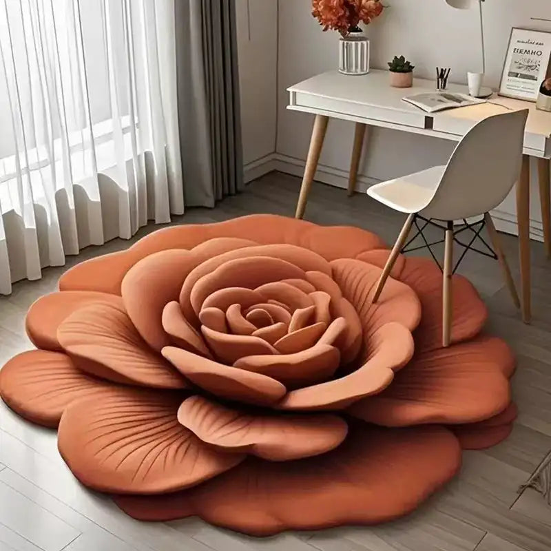 Tapis de sol en peluche florale et terre de diatomées, absorbant, antidérapant, pour salle de bain, motif de fleurs fraîches 3D, résistant à la saleté
