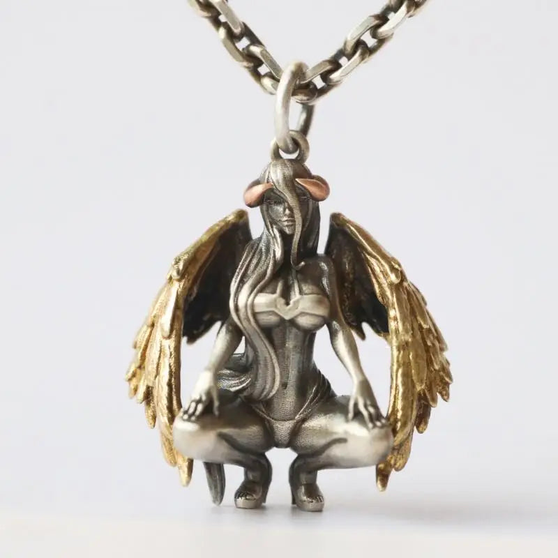 Collier ange gardien couleur or pendentif ailes d'ange Style rétro pendentif bijoux en gros