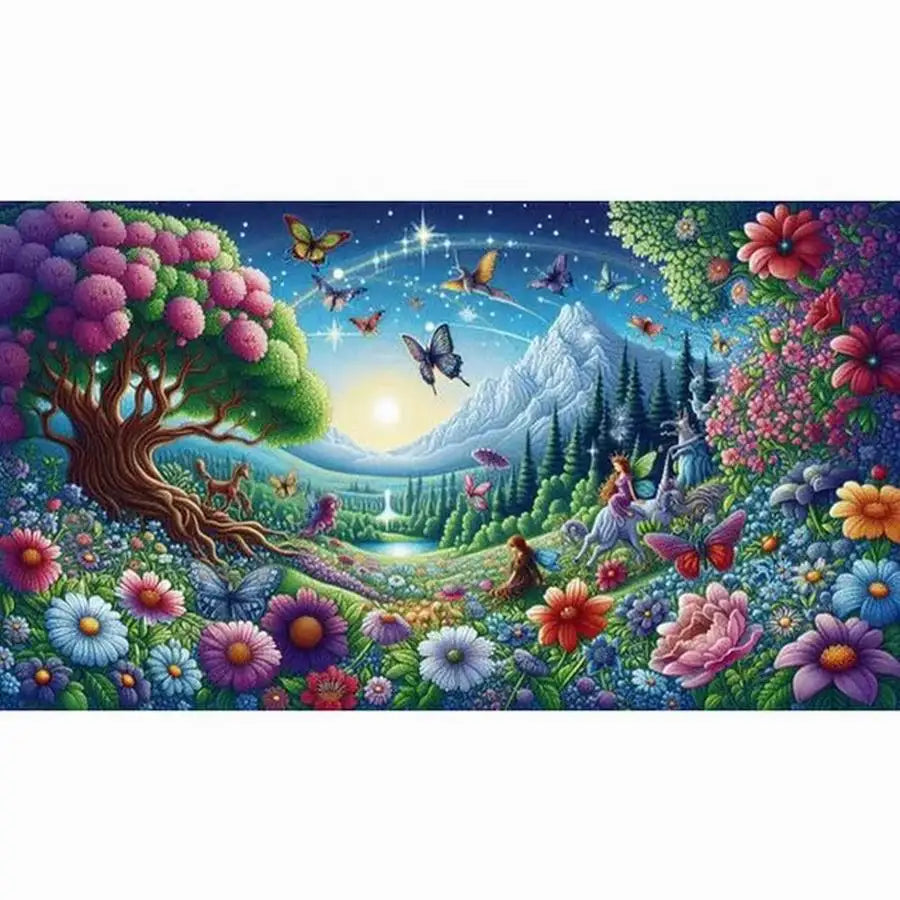 Nouvelle peinture diamant grande taille fleur de cerisier lune papillon paysage bricolage mosaïque complète broderie photo point de croix Kits