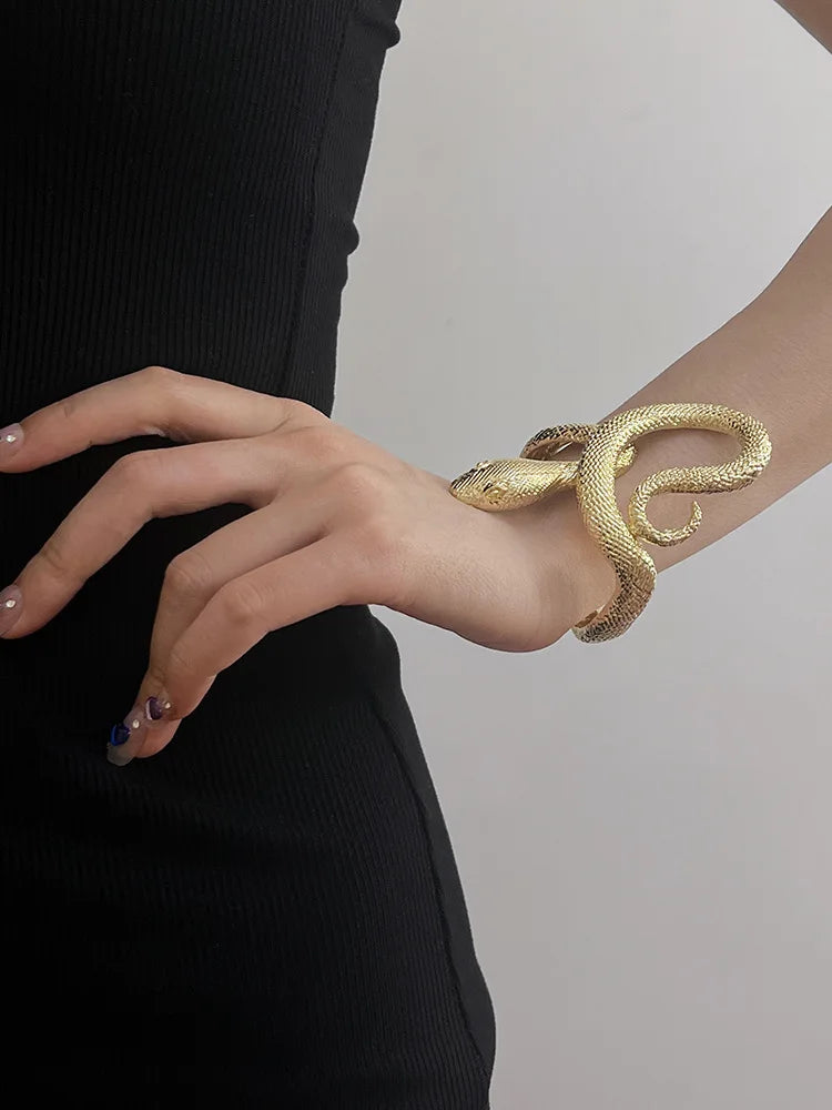 Bracelet Serpent Ouvert XIALUOKE Unisexe – Style Gothique Punk Hip-hop, Bijoux Tendance pour Femme et Homme