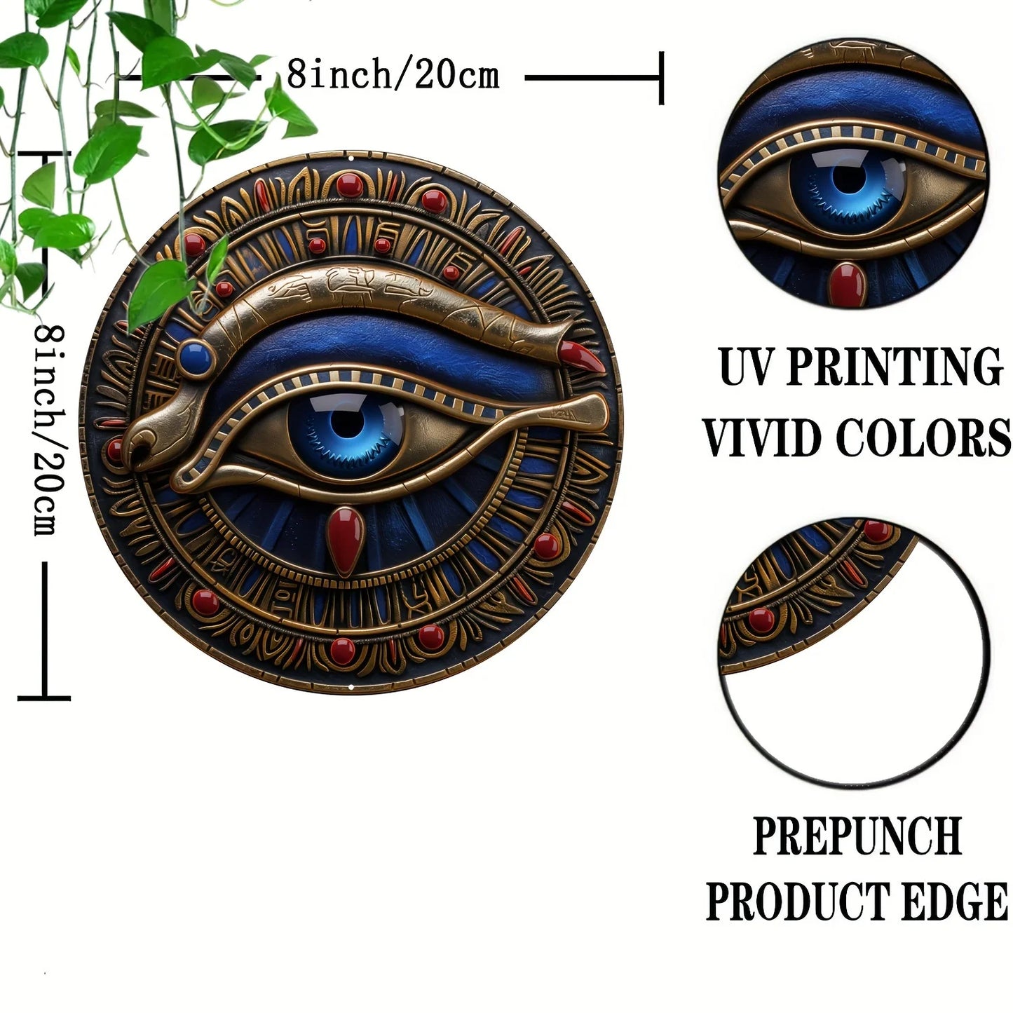 Art mural Eye of Horus, symbole de la mythologie égyptienne, décor en métal haute résistance avec look 3D, décoration de maison et de bain, style ferme