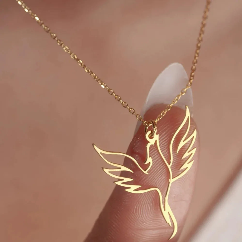 Collier Phoenix évidé créatif en acier inoxydable pour femme, cadeau à la mode et personnalisé
