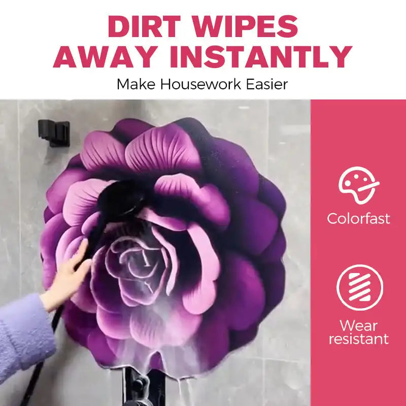 Tapis de sol en peluche florale et terre de diatomées, absorbant, antidérapant, pour salle de bain, motif de fleurs fraîches 3D, résistant à la saleté