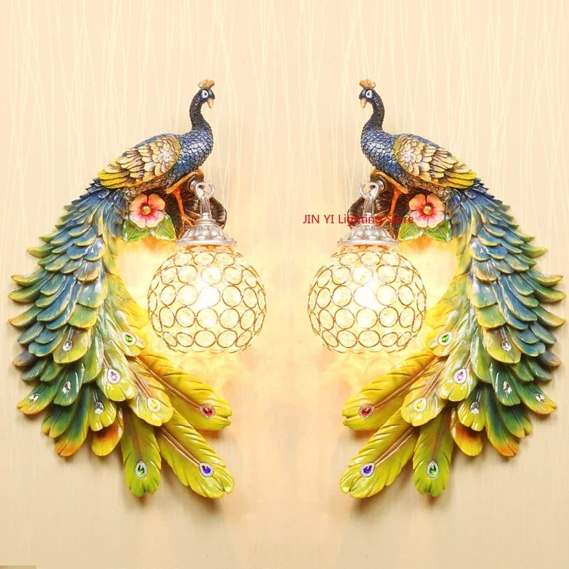 Lampe Murale Paon localité Rétro, pour Salon, Chambre à Coucher, Panneau de Sauna, Restaurant, Bar, Lumières Décoratives, Ampoule Non Incluse