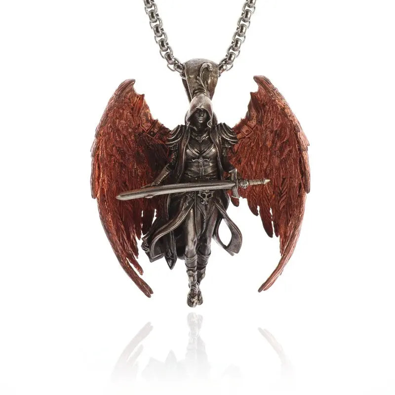 Collier ange gardien couleur or pendentif ailes d'ange Style rétro pendentif bijoux en gros