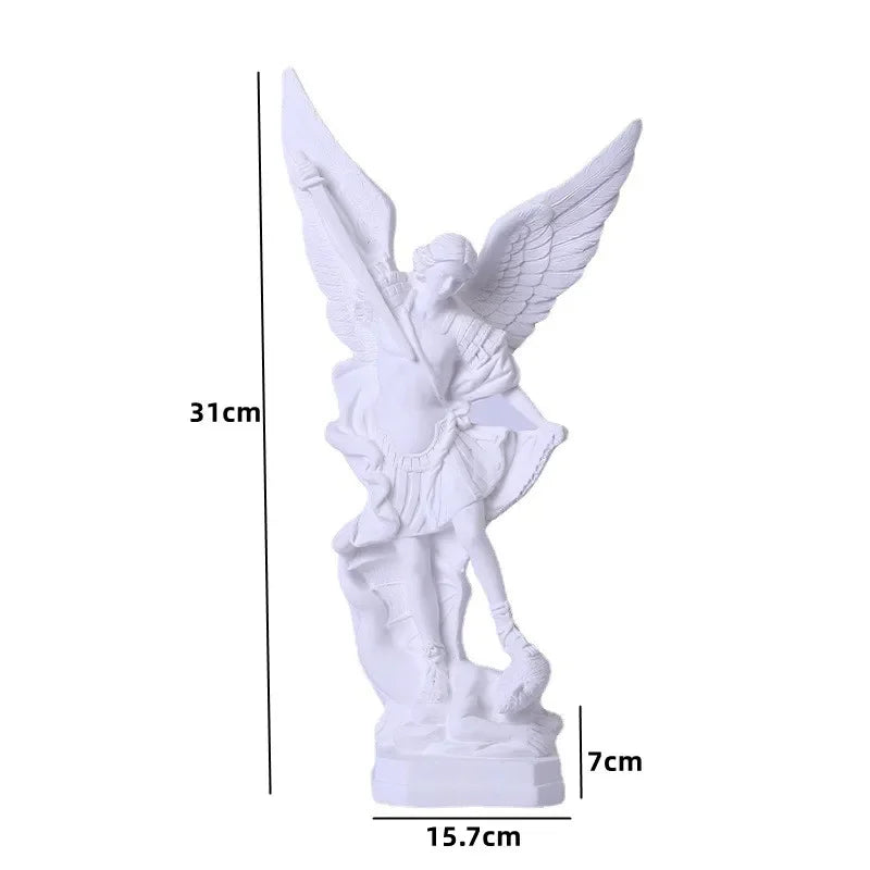 Statue de Saint Michael en résine, Sculpture d'ange, décoration de Michael archange défaut Lucifer Tramples, Figurine de démon
