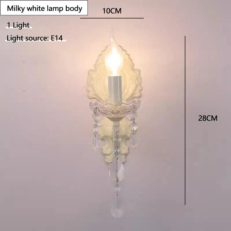 2025 lustres en cristal français lampes en cristal blanc laiteux lumière Table à manger de luxe chambre de princesse chambre de fille Chand