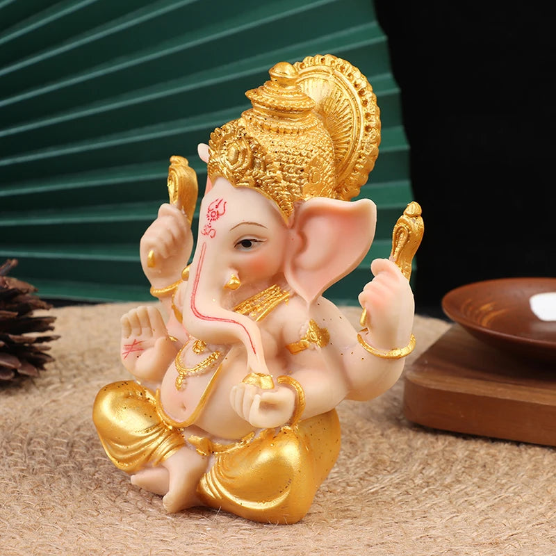 Statue de Bouddha Ganesh FigAuckland en or, sculptures du dieu éléphant