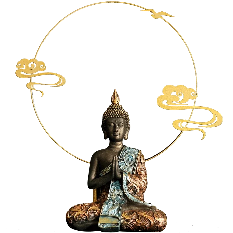 Grande Statue de bouddha thaïlande, Sculpture de bouddha en résine verte faite à la main, bouddhisme hindou Fengshui, Figurine de méditation, décoration de maison