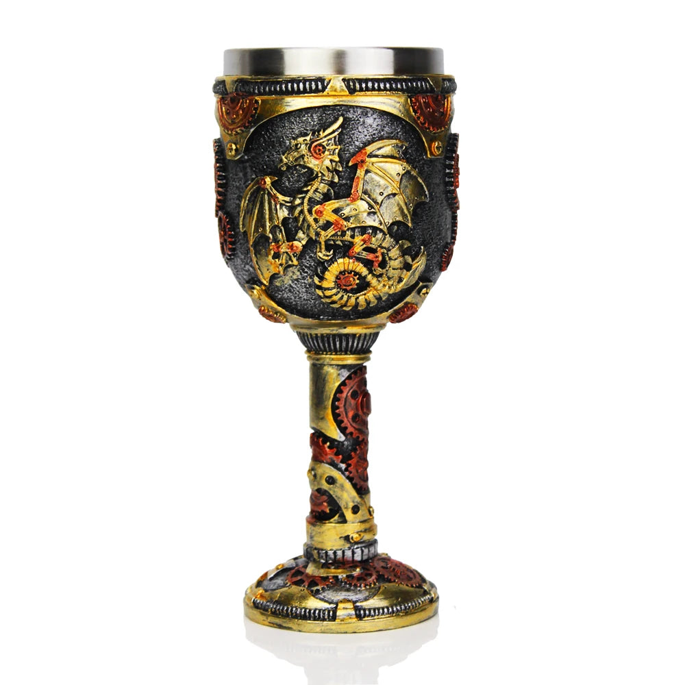 Gobelet à vin gothique contenant griffe de Dragon squelette Viking rétro verre à vin en acier inoxydable et résine meilleurs cadeaux d'halloween Bar Drinkware