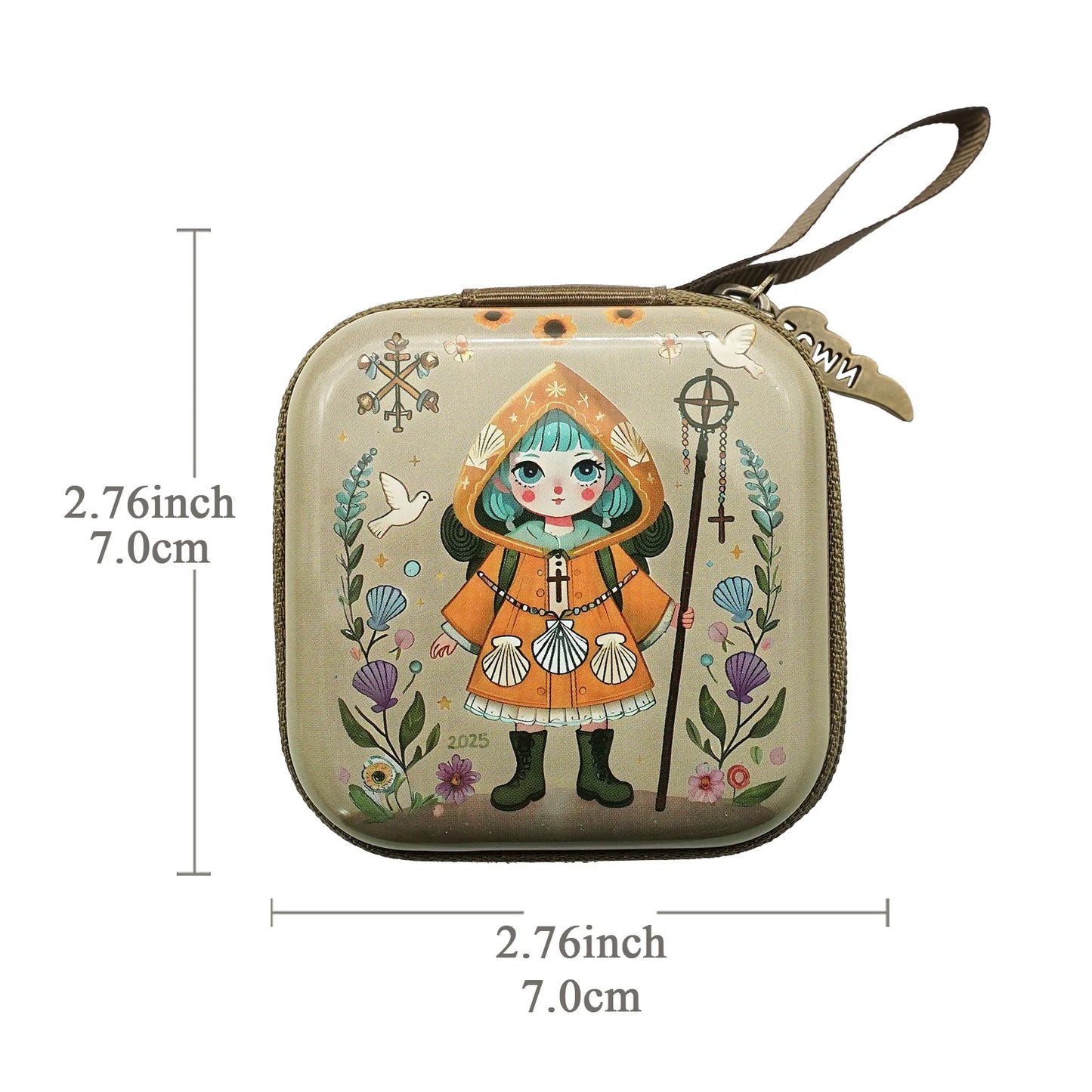 7x7 cm vierge marie jésus prière chapelet sac bijoux religieux boîte de rangement Articulos religiosos catholico