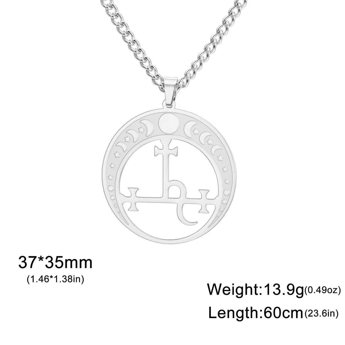 EUEAVAN Lilith démon sceau collier en acier inoxydable Vintage Satan saomon symbole pendentif tour de cou amulette bijoux cadeau en gros