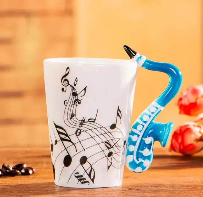 Tasse en céramique créative de style JEViolin, tasses à portée de lait de thé de café, poignée standard, cadeaux de nouveauté, mignon, 240ml