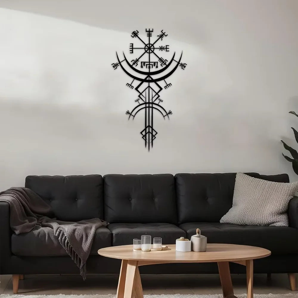 Tenture murale en métal avec rune Viking unique, idéale pour la décoration de la maison, cadeau, apporte une inspiration mythologique dans votre espace personnel