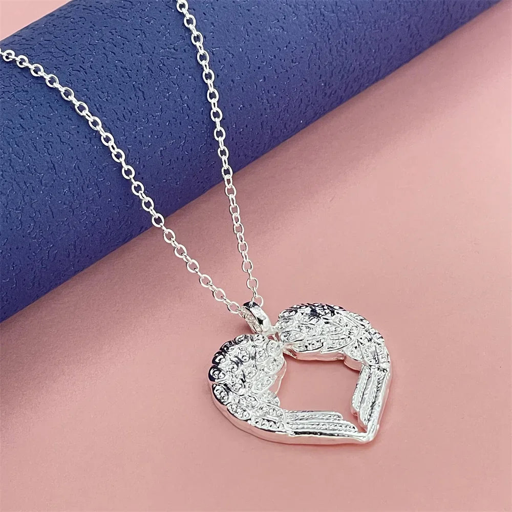 Collier pendentif ailes d'ange en argent Sterling 925, bijoux de luxe simples pour Couple, Banquet, mariage, anniversaire, cadeau