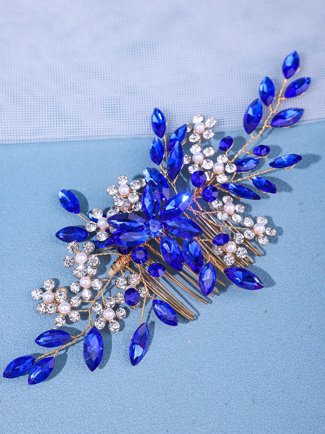 Peigne à cheveux en perles de cristal pour femmes, biscuits, fleur, cuir chevelu, épingle à cheveux, patients, mariage, sauna, bande, diadème, bijoux, accessoire