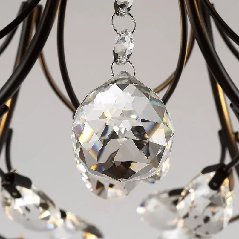 Plafonnier LED en cristal au design nordique moderne, disponible en noir et en jaune or, luminaire décoratif de plafond, idéal pour un salon ou une chambre à coucher, G4