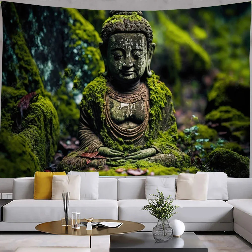Tapisserie de méditation de bouddha indien, décoration de chambre à coucher, mandala bohème, confection murale, yoga, polymères, serviette de plage, décoration d'intérieur