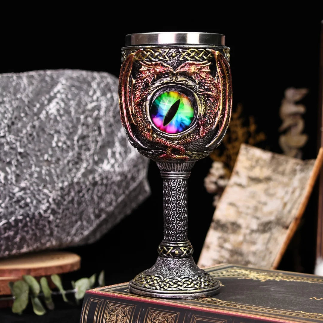 Tasse intérieure en acier inoxydable 304, chope œil de dragon, verre à bière, tasse à thé, tasse à café, tasse Stein, verre à vin, cadeau d'Halloween, 200ml, 450ml