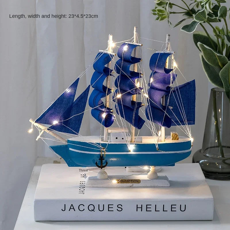 Nouveau modèle de voilier en bois, décoration de bureau, salon, artisanat, décoration nautique, modèle créatif, décoration de maison, cadeau d'anniversaire