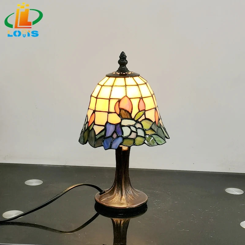 Petite lampe de Table orchidée scandinave de 6 pouces, veilleuse d'allaitement pour chambre à coucher, décoration de café, cadeau d'anniversaire en verre