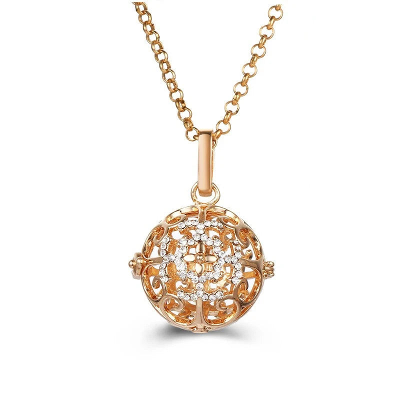 Nouveau charme carillon du mexique ailes d'ange creuses collier Vintage bijoux boule de musique pendentif aromatique pour les femmes accessoires de mode d'été