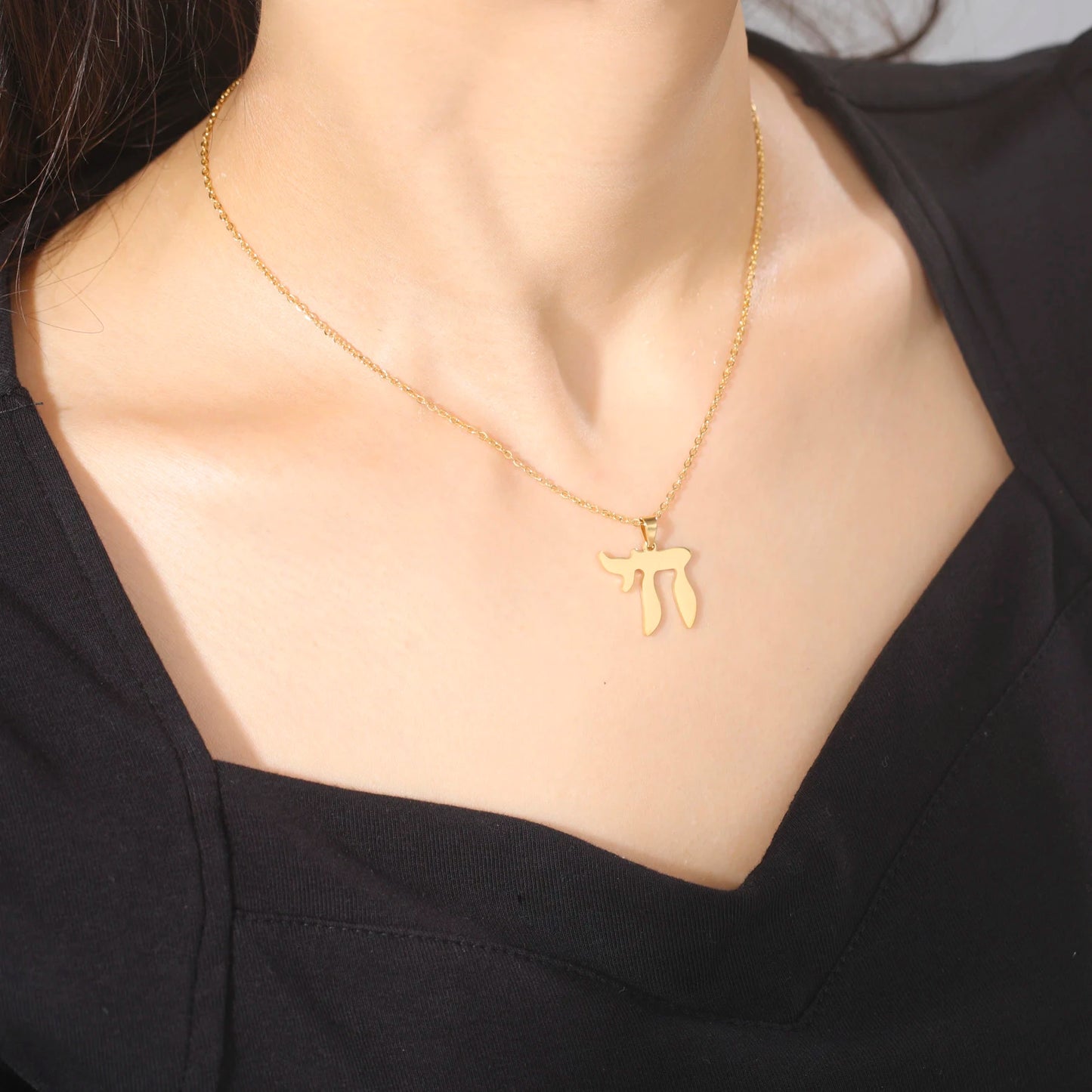 LIKGREAT Collier pendentif étoile de FC pour homme, symbole Chai, breloques judaïstes, kabbale israélienne, amulette du judaïsme, sourire, bijoux naturels