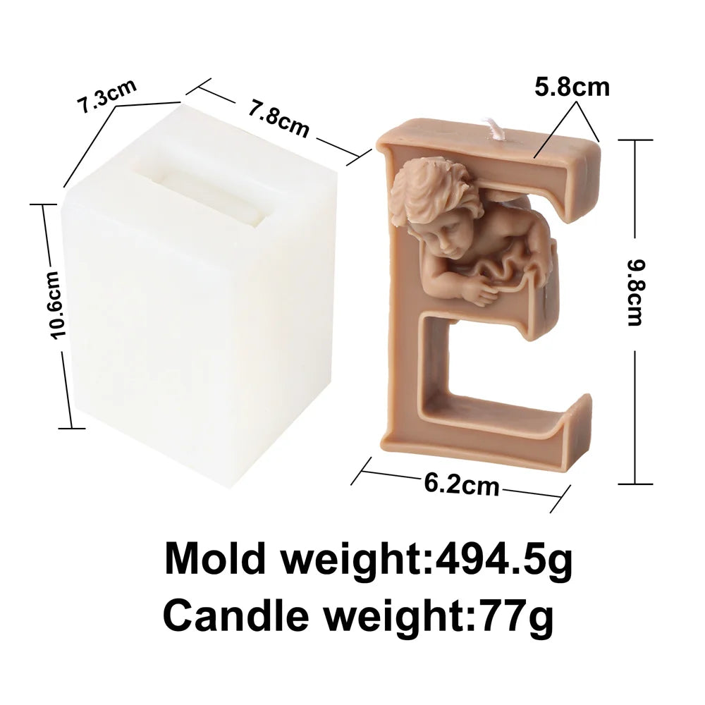 Moule en silicone aile de garçon 3D, figurine de chérubin, statue de coeur d'amour, moule religieux de Pâques, pièce maîtresse de mariage à la maison, outils d'ange bébé