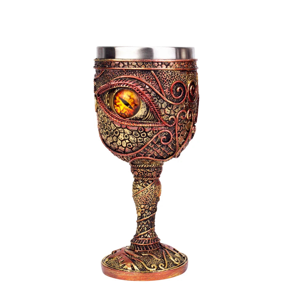 Gobelet à vin gothique contenant griffe de Dragon squelette Viking rétro verre à vin en acier inoxydable et résine meilleurs cadeaux d'halloween Bar Drinkware