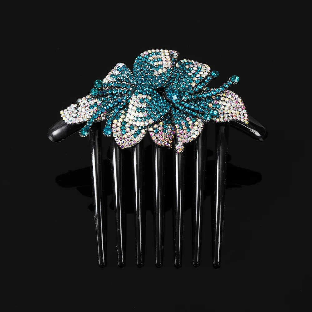 Peigne à cheveux AWAYTR en cristal avec strass – Accessoire professionnel pour chignons, tresses et queues de cheval