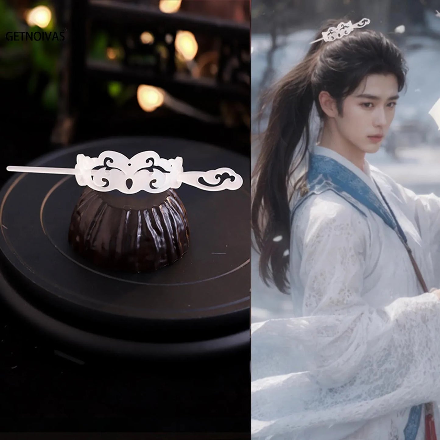 Couronne de cheveux Hanfu chinoise, chignon rétro queue de cheval, accessoire pour cheveux, couvre-chef en métal Vintage pour coiffure de fête Cosplay
