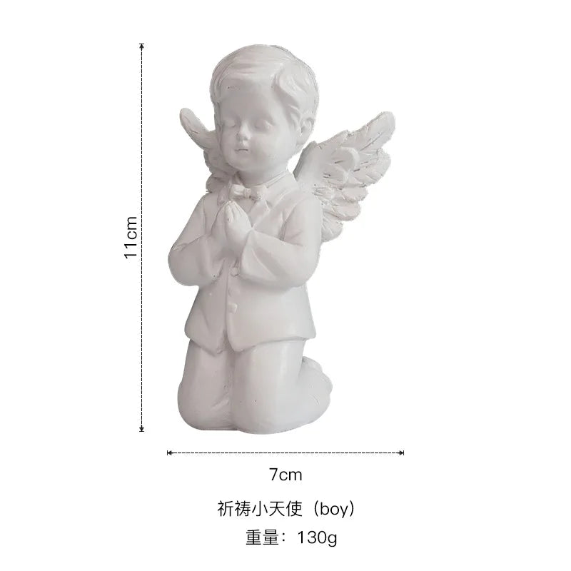 Sculpture et Statue d'Anges Chérubins Priant, Figurine de Jardin Chrétien, Ornements pour la Décoration de la Maison, Décor de ixde Table
