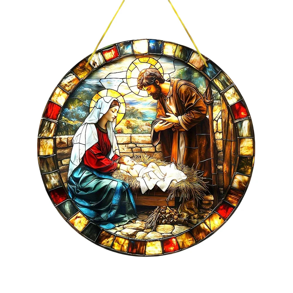 Attrape-soleil de Jésus religieux en acrylique Art déco, plaque murale polyvalente, panneau décoratif pour la maison et le jardin