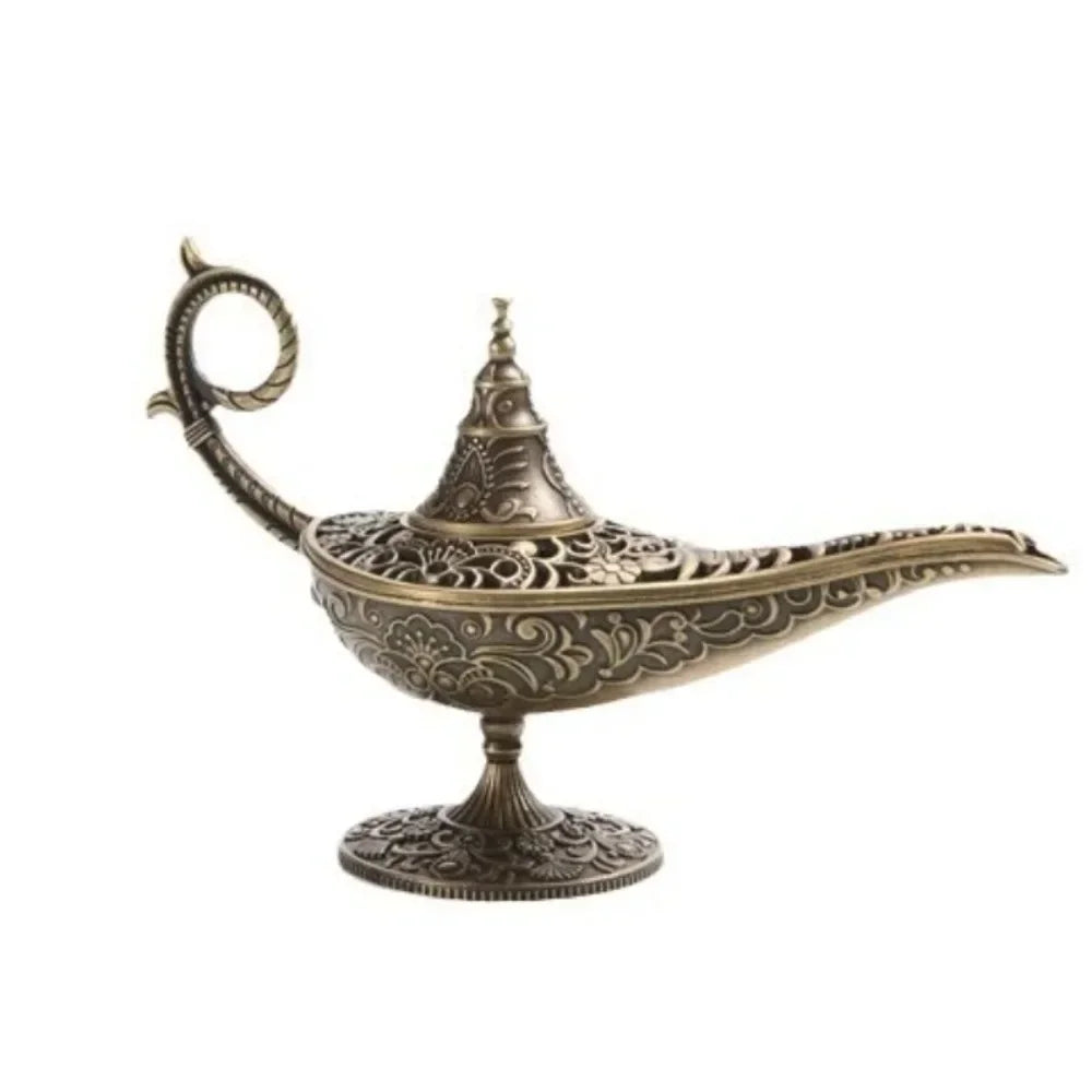 Brûleur d'encens de style antique durable, métal de purification de l'air, four aromatique, cadeaux de Press, lampe Aladdin, décoration d'intérieur