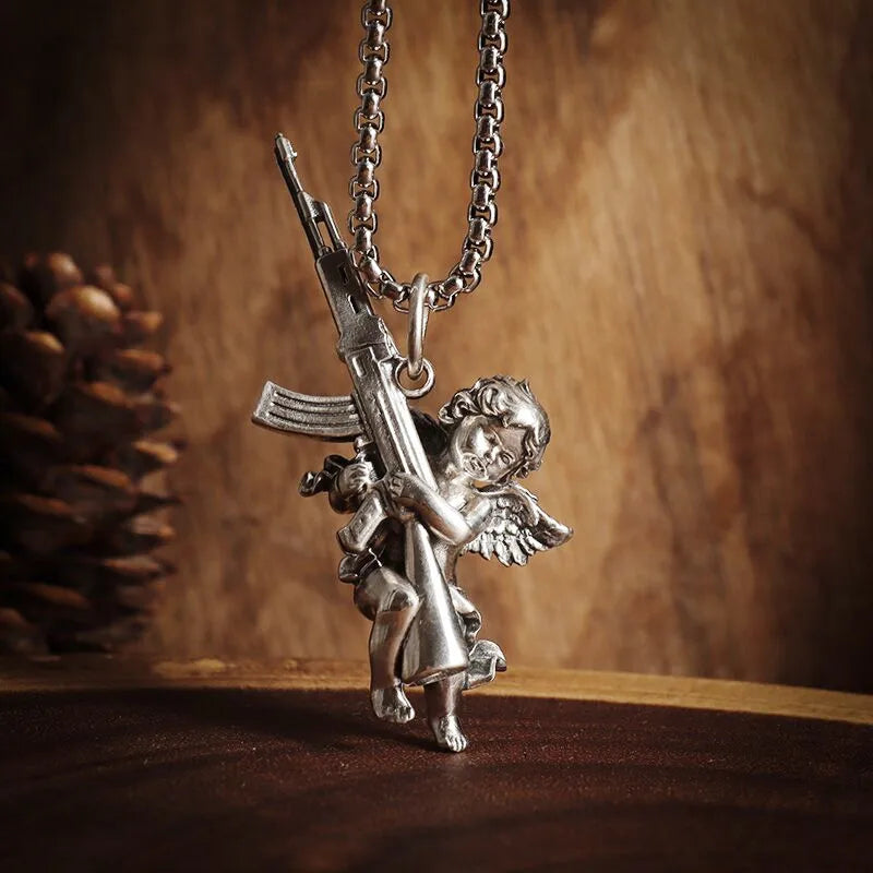 Collier ange gardien couleur or pendentif ailes d'ange Style rétro pendentif bijoux en gros