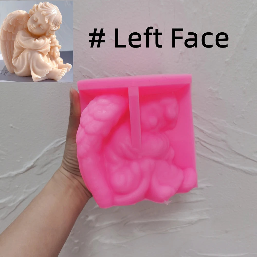 Moule en silicone pour figurine d'ange de fille en prière, sculpture d'art, bougie d'avertissement de soja, chérubin, décoration d'intérieur, artisanat de jardinage