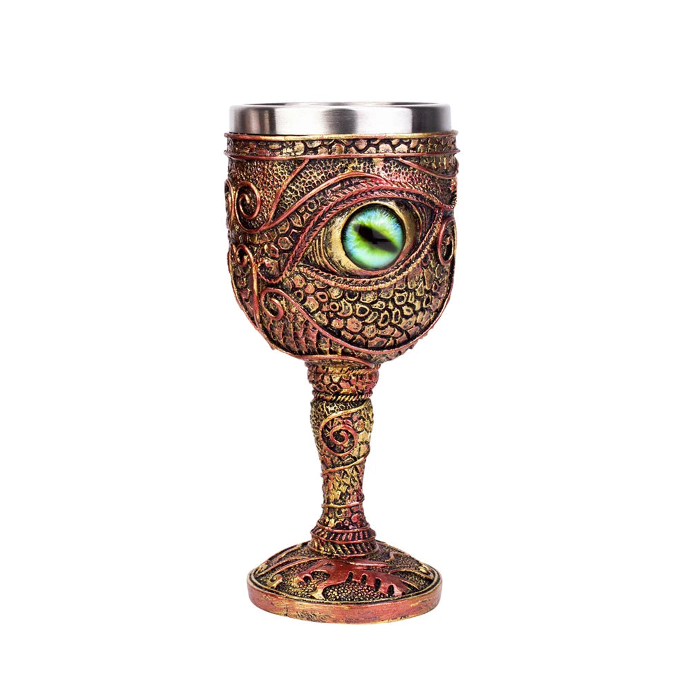 Gobelet à vin gothique contenant griffe de Dragon squelette Viking rétro verre à vin en acier inoxydable et résine meilleurs cadeaux d'halloween Bar Drinkware