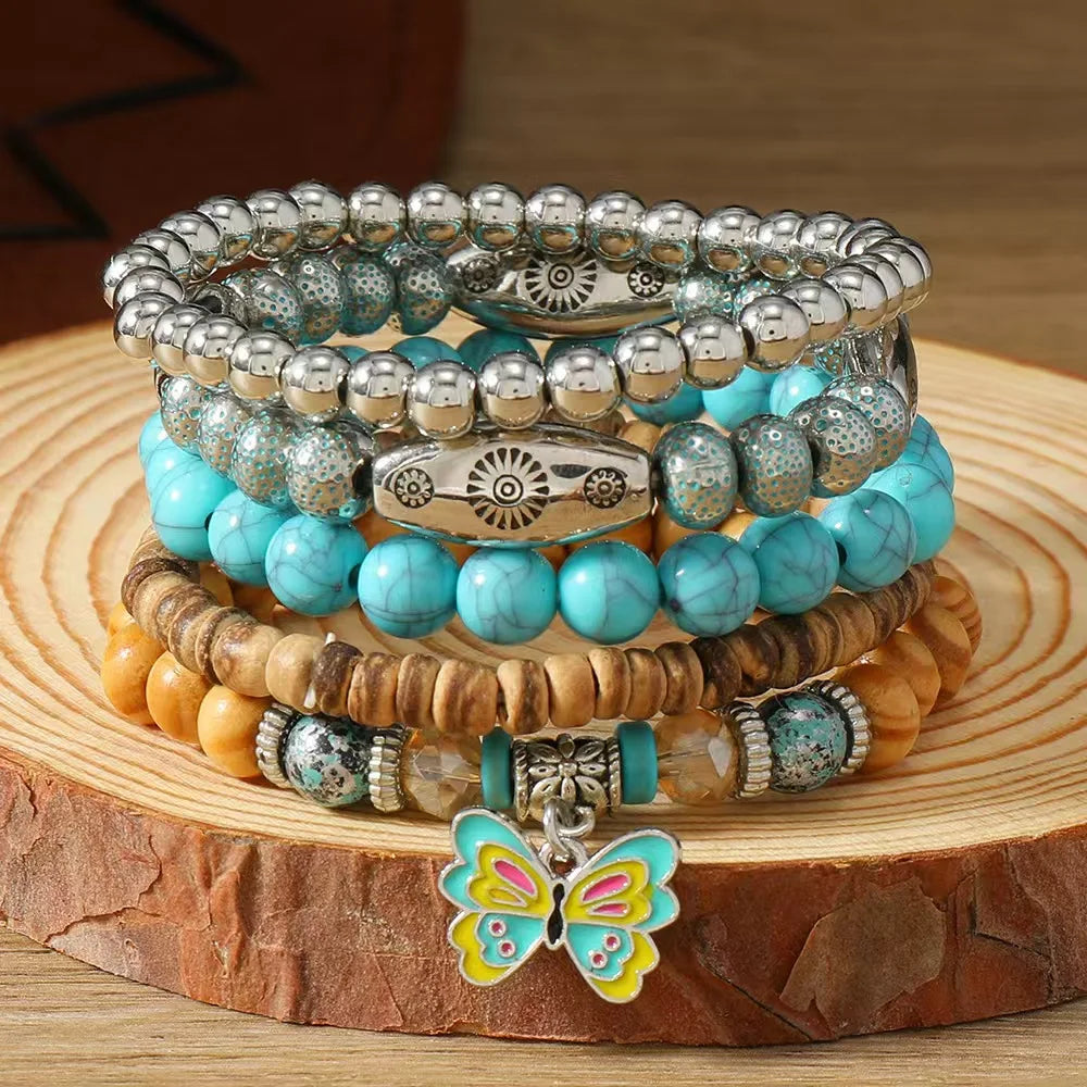 Chapeau de pays occidental tête d'animal feuille plume femmes Bracelets porte-bonheur femmes Bracelets en cuir hommes bracelet en gros bijoux cadeau