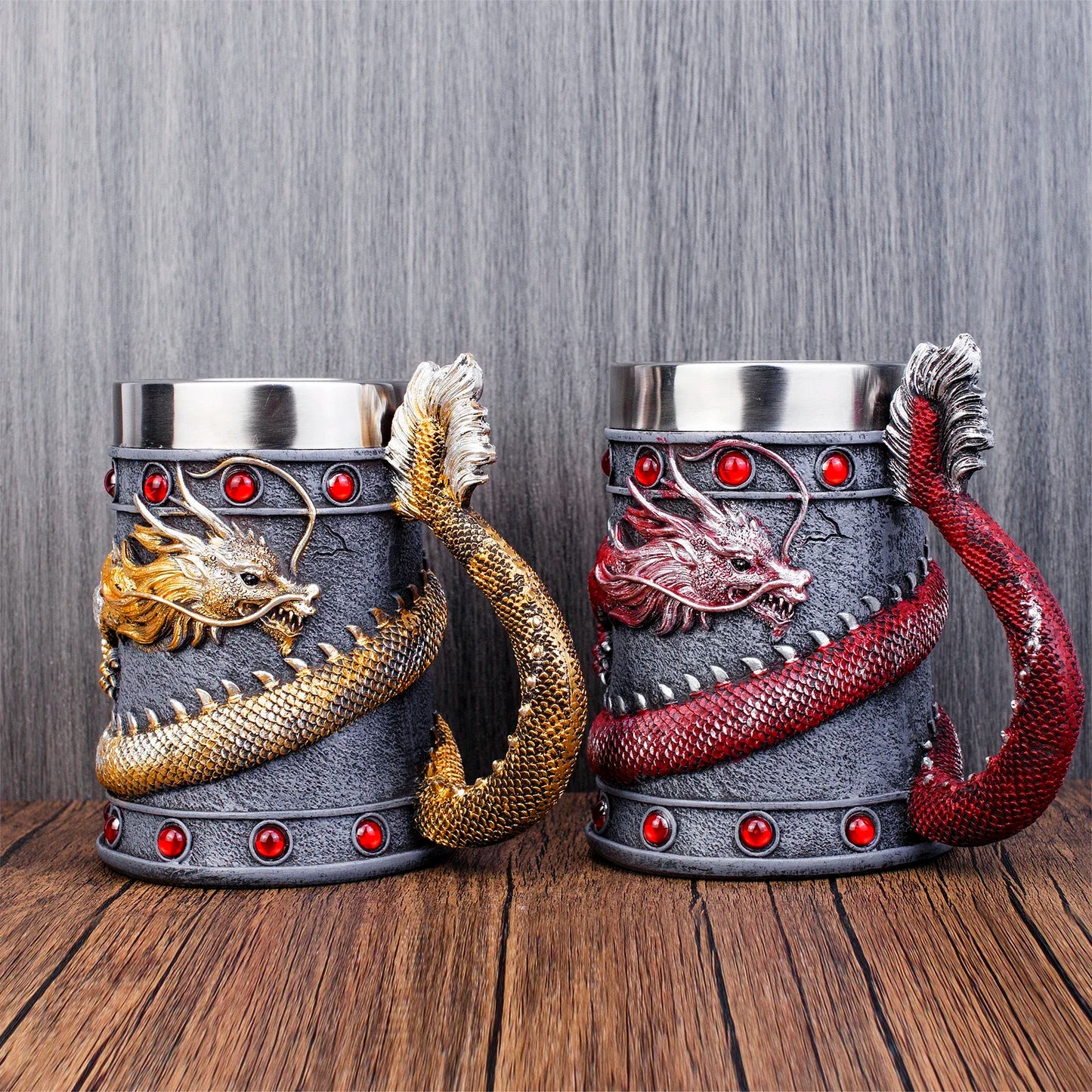 600ML Viking Mug Collection 304 acier inoxydable insérer résine bière Danegeld Tankard café bière tasses tasse Halloween amis cadeau
