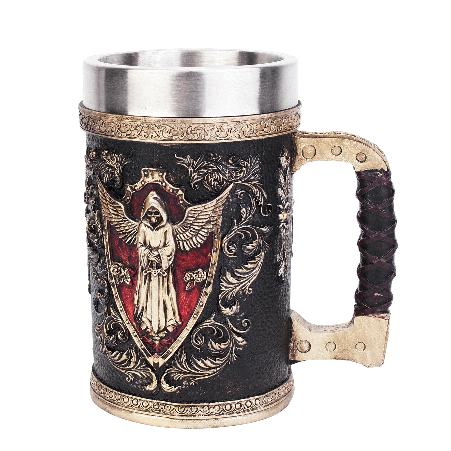 600ML Viking Mug Collection 304 acier inoxydable insérer résine bière Danegeld Tankard café bière tasses tasse Halloween amis cadeau