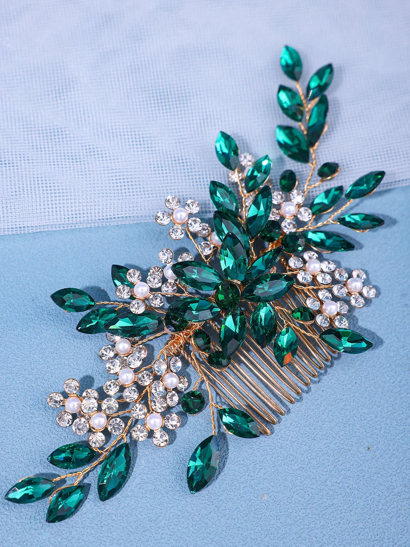 Peigne à cheveux en perles de cristal pour femmes, biscuits, fleur, cuir chevelu, épingle à cheveux, patients, mariage, sauna, bande, diadème, bijoux, accessoire