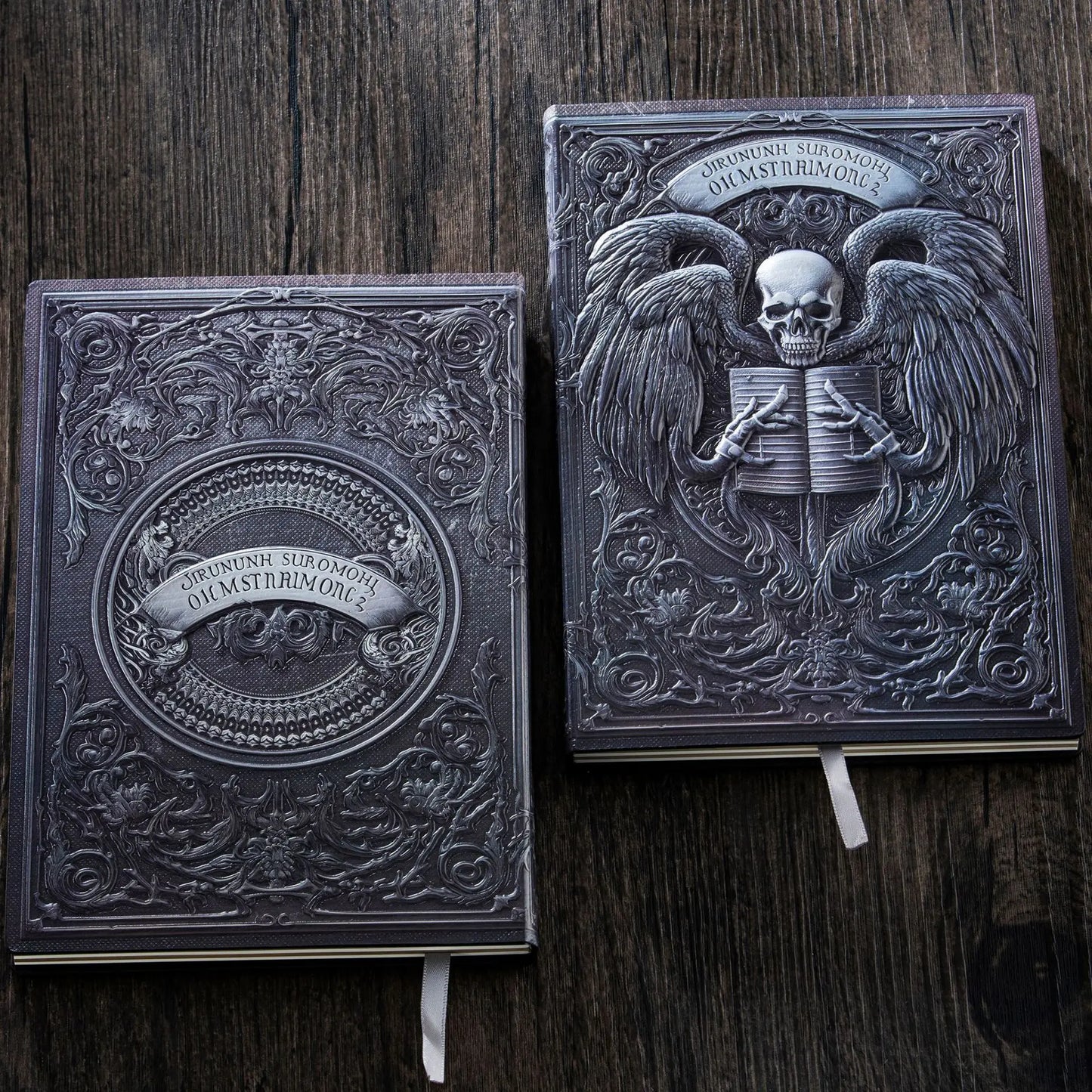 Carnet gothique d'ange de mort, thème sombre, Journal gravé, motif de crâne, cadeau d'écriture pour les fans d'horreur, article de collection pour Halloween