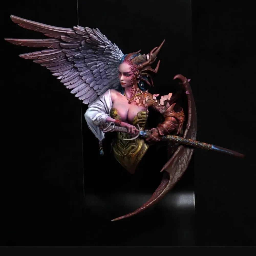 Buste d'ange de l'enfer en résine blanche, modèle de buste à assembler et à coller par vous-même, bricolage, coloriage, Figurines amusantes, 1/12