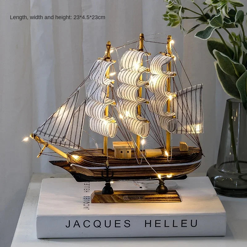 Nouveau modèle de voilier en bois, décoration de bureau, salon, artisanat, décoration nautique, modèle créatif, décoration de maison, cadeau d'anniversaire
