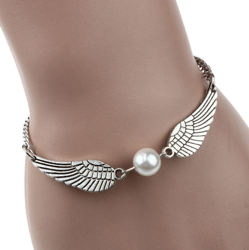 Bijoux Ailes D'ange Perle Argent Bronze