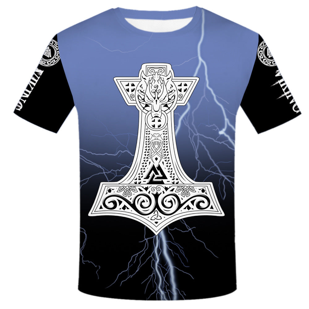 PLstar Cosmos New Fashion Men T Shirt Viking Tattoo