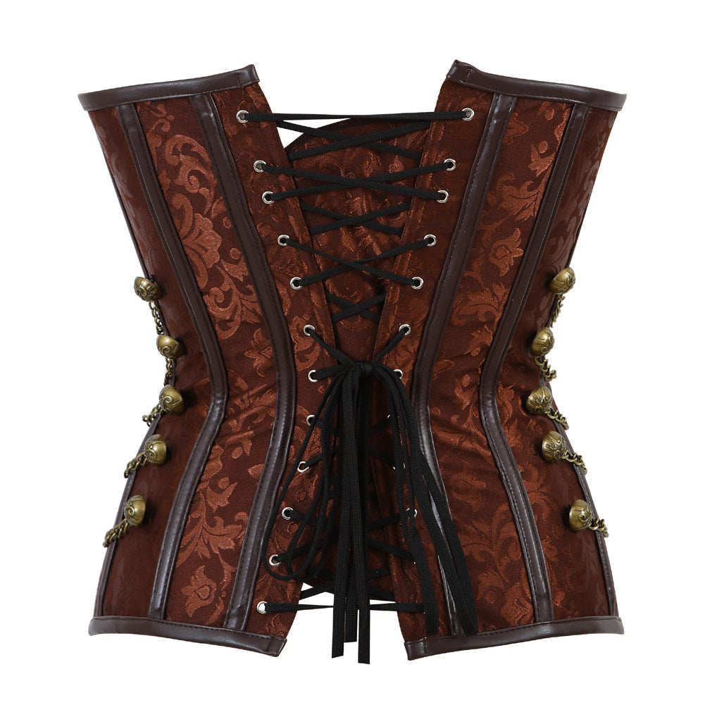 Court Gothic PU Retro Fashion Luxury Sexy Lock Corset