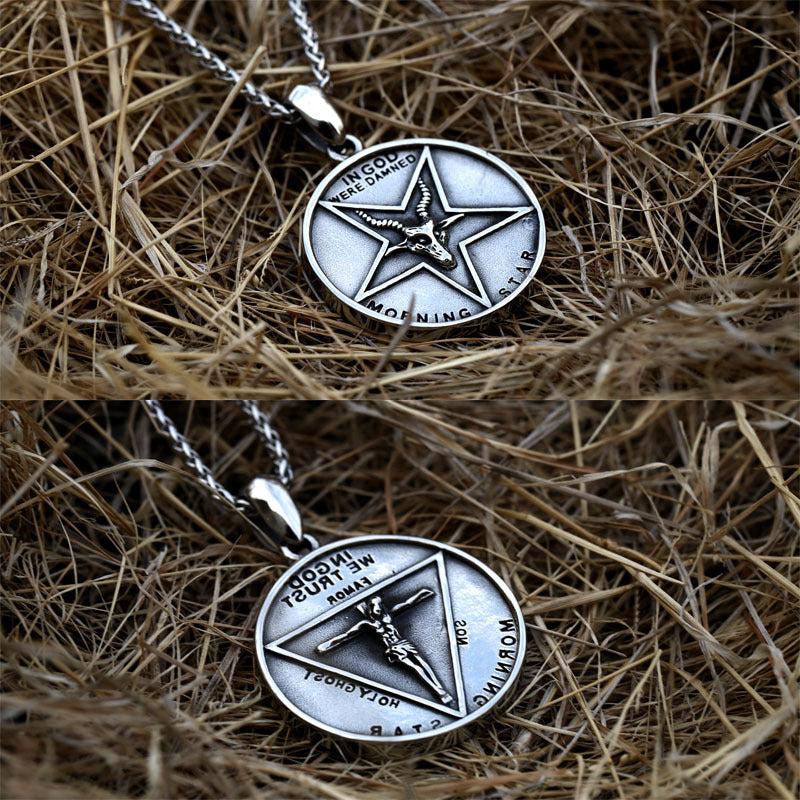 Heavy Casting Sunflower Seed Buckle Vintage Satan Titanium Steel Pendant
