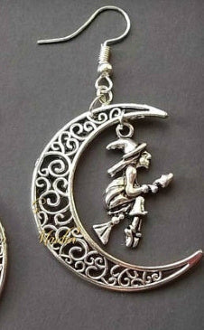 Women's Alloy Silver Personality Witch Earrings