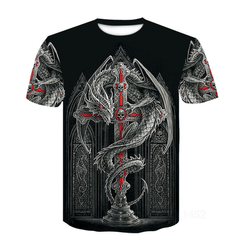 PLstar Cosmos New Fashion Men T Shirt Viking Tattoo
